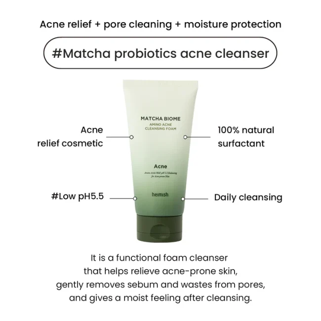 Heimish Matcha Biome Amino Acne Cleansing Foam 150ml 6