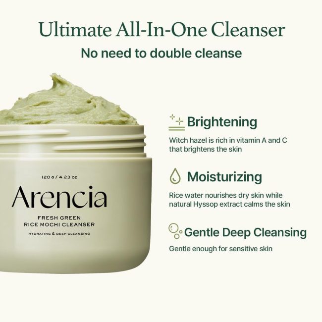 ARENCIA FRESH GREEN RICE MOCHI CLEANSER 120G 2 ARENCIA FRESH GREEN RICE MOCHI CLEANSER 120G
