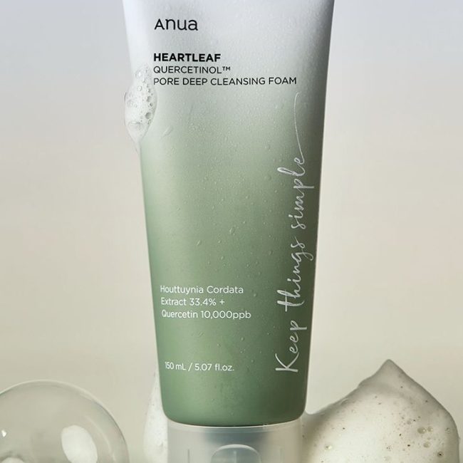 Anua Heartleaf Quercetinol Pore Deep Cleansing Foam 150ml 2 Anua Heartleaf Quercetinol Pore Deep Cleansing Foam 150ml