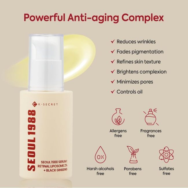 KSecret Seoul 1988 Serum Retinal Liposome 2% + Black Ginseng 30ml 2 KSecret Seoul 1988 Serum Retinal Liposome 2% + Black Ginseng 30ml