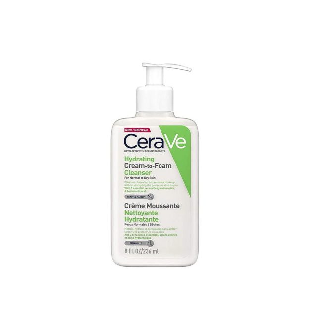CeraVe Hydrating Cream-to-Foam Cleanser, 236ml, Makeup Remover and Face Wash CeraVe Hydrating Cream-to-Foam Cleanser, 236ml, Makeup Remover and Face Wash