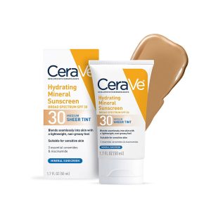 CeraVe Hydrating Mineral Sunscreen SPF 30 Medium Sheer Tint – 50ml