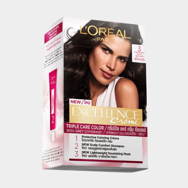 L’Oreal Excellence Creme 3 Dark Brown Permanent Hair Dye L’Oreal Excellence Creme 3 Dark Brown Permanent Hair Dye