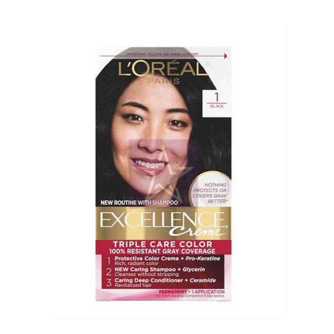 L’Oreal Excellence Creme Triple Care Colour Black 1 L’Oreal Excellence Creme Triple Care Colour Black 1