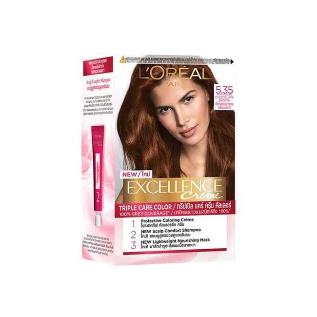 L’Oreal Paris Excellence Creme Permanent Hair Color Chocolate Brown 5.35 L’Oreal Paris Excellence Creme Permanent Hair Color Chocolate Brown 5.35