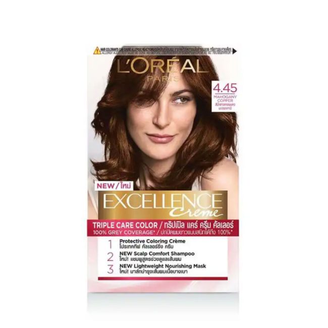 L’Oreal Paris Excellence Creme Permanent Hair Color Mahogany Copper 4.45 L’Oreal Paris Excellence Creme Permanent Hair Color Mahogany Copper 4.45