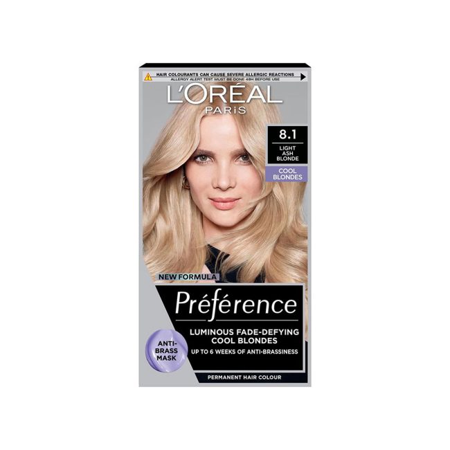 L’Oreal Paris Preference Permanent Hair Color Light Ash Blonde 8.1 L’Oreal Paris Preference Permanent Hair Color Light Ash Blonde 8.1