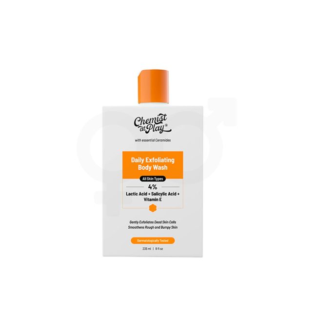 Chemist At Play Exfoliating Body Wash 4% Lactic acid + salicylic Acid + vitamin E 236ml Chemist At Play Exfoliating Body Wash 4% Lactic acid + salicylic Acid + vitamin E 236ml