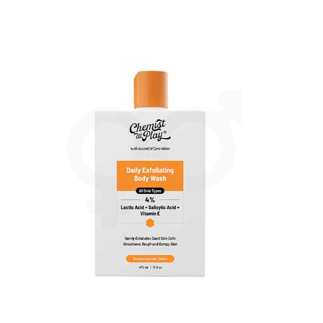 Chemist At Play Exfoliating Body Wash 4% Lactic acid + salicylic Acid + vitamin E 473ml Chemist At Play Exfoliating Body Wash 4% Lactic acid + salicylic Acid + vitamin E 473ml