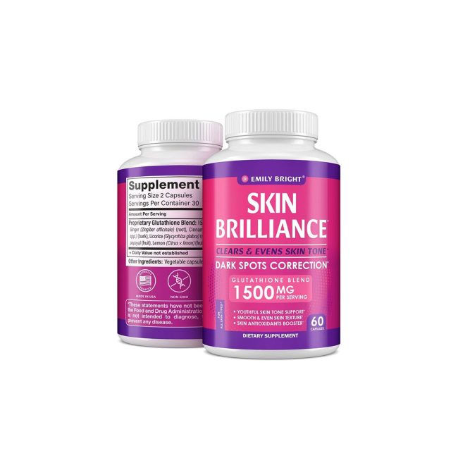 Emily Bright Skin Brilliance Dark Spot Correction Glutathione 1500 mg – 60 Capsules Emily Bright Skin Brilliance Dark Spot Correction Glutathione 1500 mg – 60 Capsules