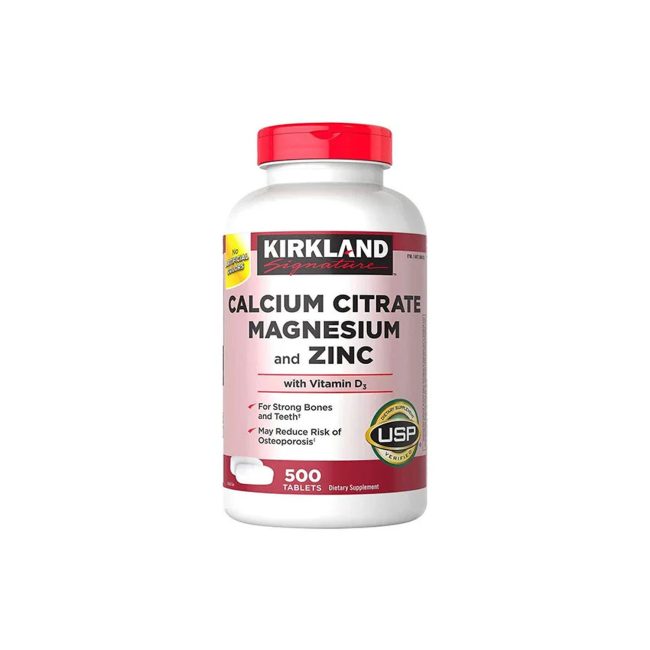 Kirkland Signature Calcium Citrate Magnesium and Zinc With Vitamin D3- 500 Tablets