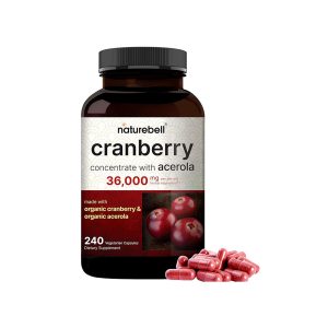 NatureBell Cranberry Pills 36,000mg with Acerola 240 Veggie Capsules