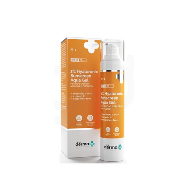 The Derma Co 1% Hyaluronic Sunscreen Aqua Gel – 50g The Derma Co 1% Hyaluronic Sunscreen Aqua Gel – 50g