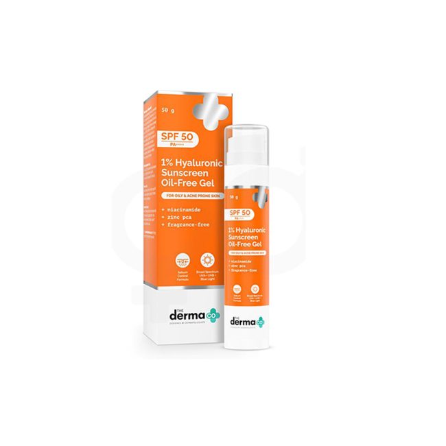The Derma Co 1% Hyaluronic Sunscreen Oil-Free Gel – 50 g The Derma Co 1% Hyaluronic Sunscreen Oil-Free Gel – 50 g