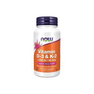 NOW Foods Vitamin D3 & K2 1000 iu45 mcg – 120 Capsules